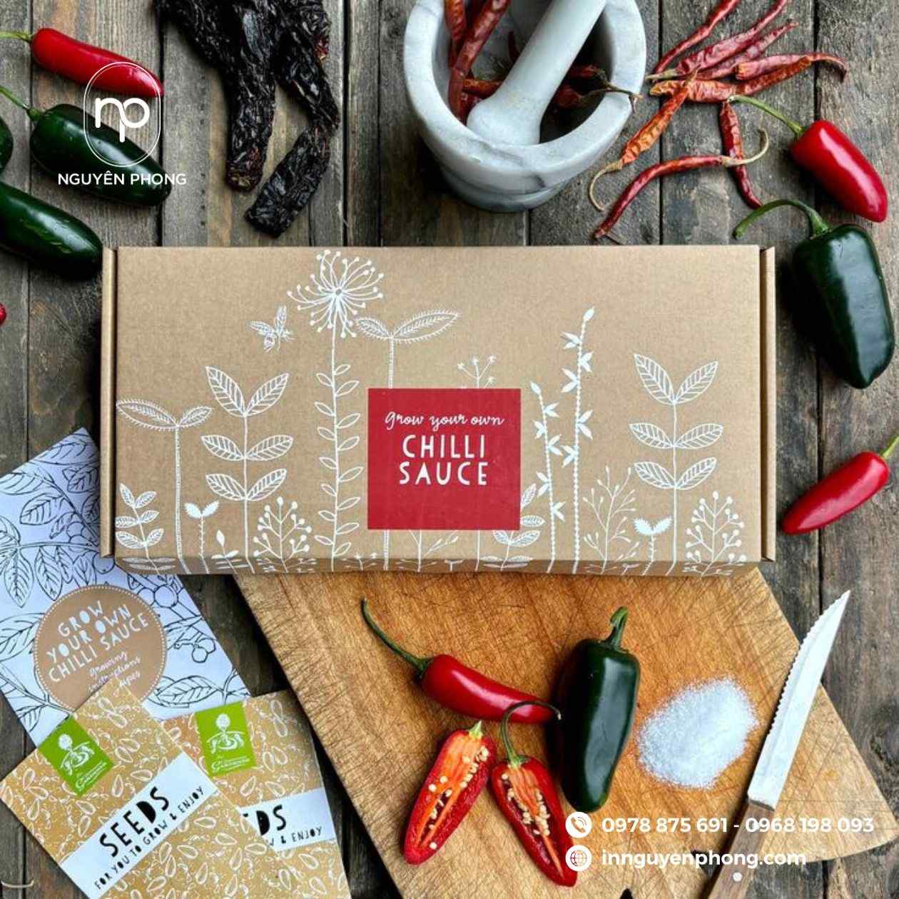 Mẫu thùng carton đựng ớt sừng 